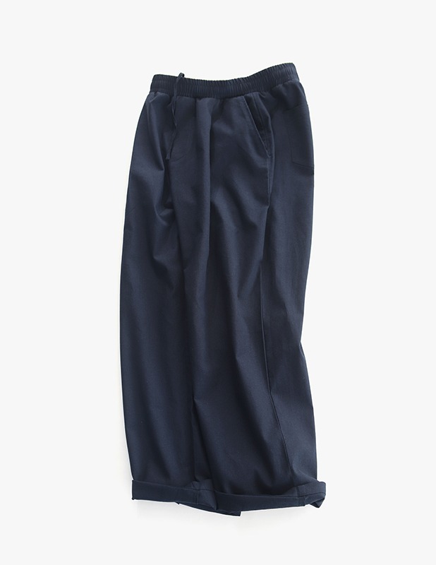Tapered Wide One Tuck Linen Pants_MidNight Blue