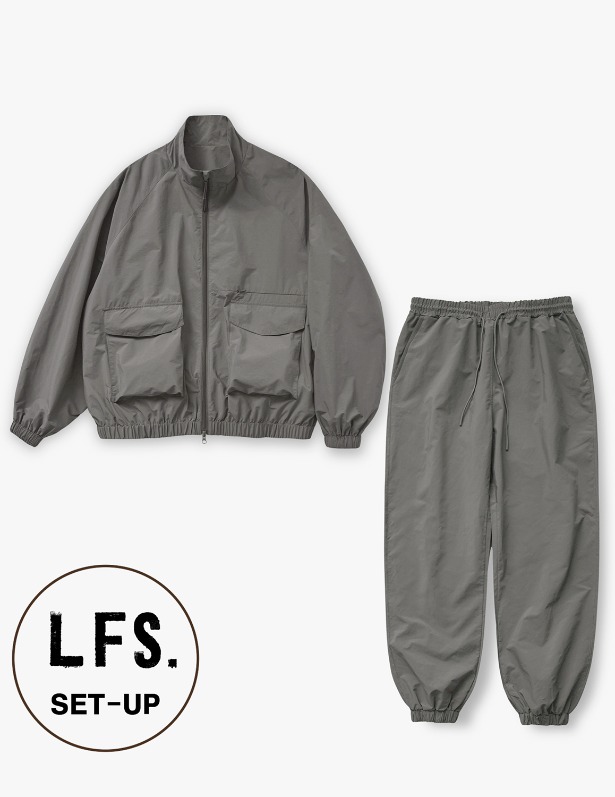 [SET UP]Windshell Pocket Blouson Jacket&amp;Jogger Pants Set-up_Cloud Gray