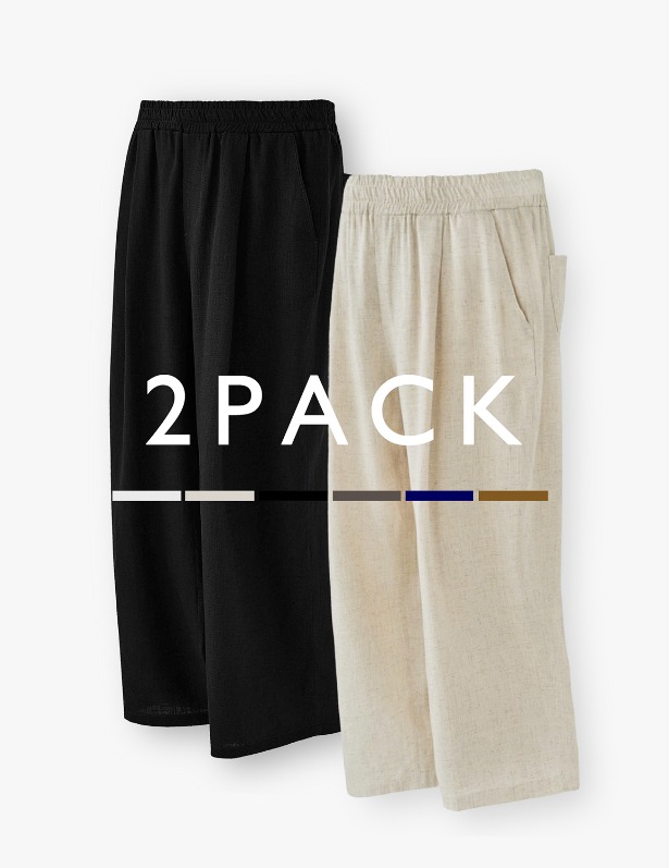 [Package]Cooling Tencel Tapered Wide One Tuck Linen Pants_6 Color