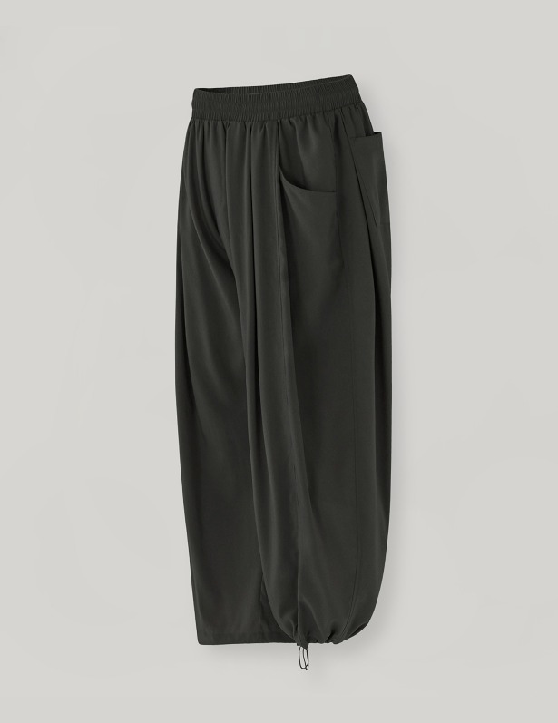 Cooling Tencel Balloon Fit Wide Pants_Dim Gray