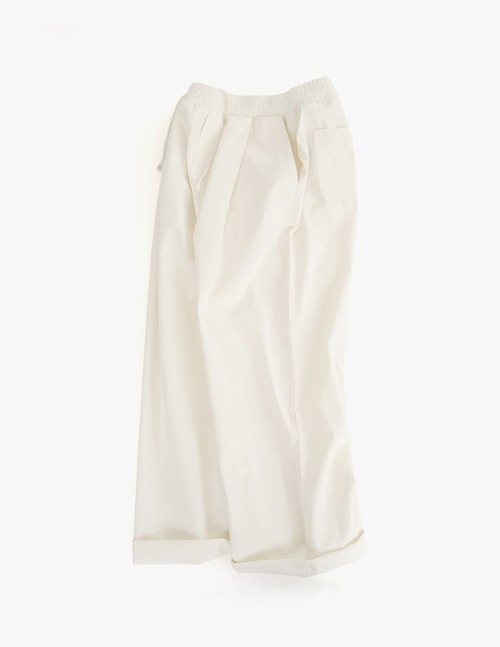 Tapered Wide One Tuck Linen Pants_Cream