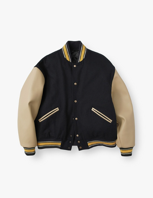 Woolrich Classic Varsity Jacket_Navy/Meadowlark yellow