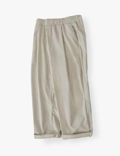 Classic Tapered Wide One Tuck Linen Pants_Neutral Gray