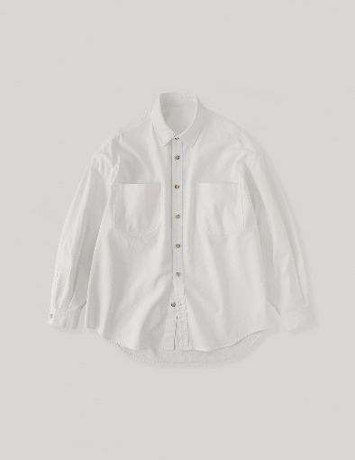 [겨울용] 헤비 코튼 다잉 워시드 셔츠 자켓_White