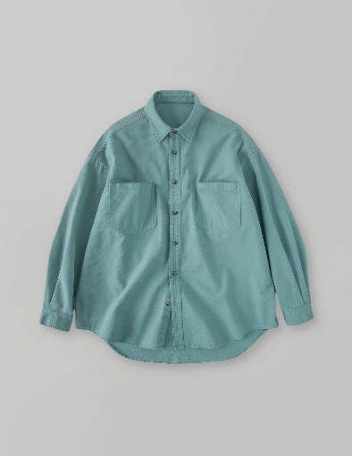 [겨울용] 헤비 코튼 다잉 워시드 셔츠 자켓_Aqua Mint